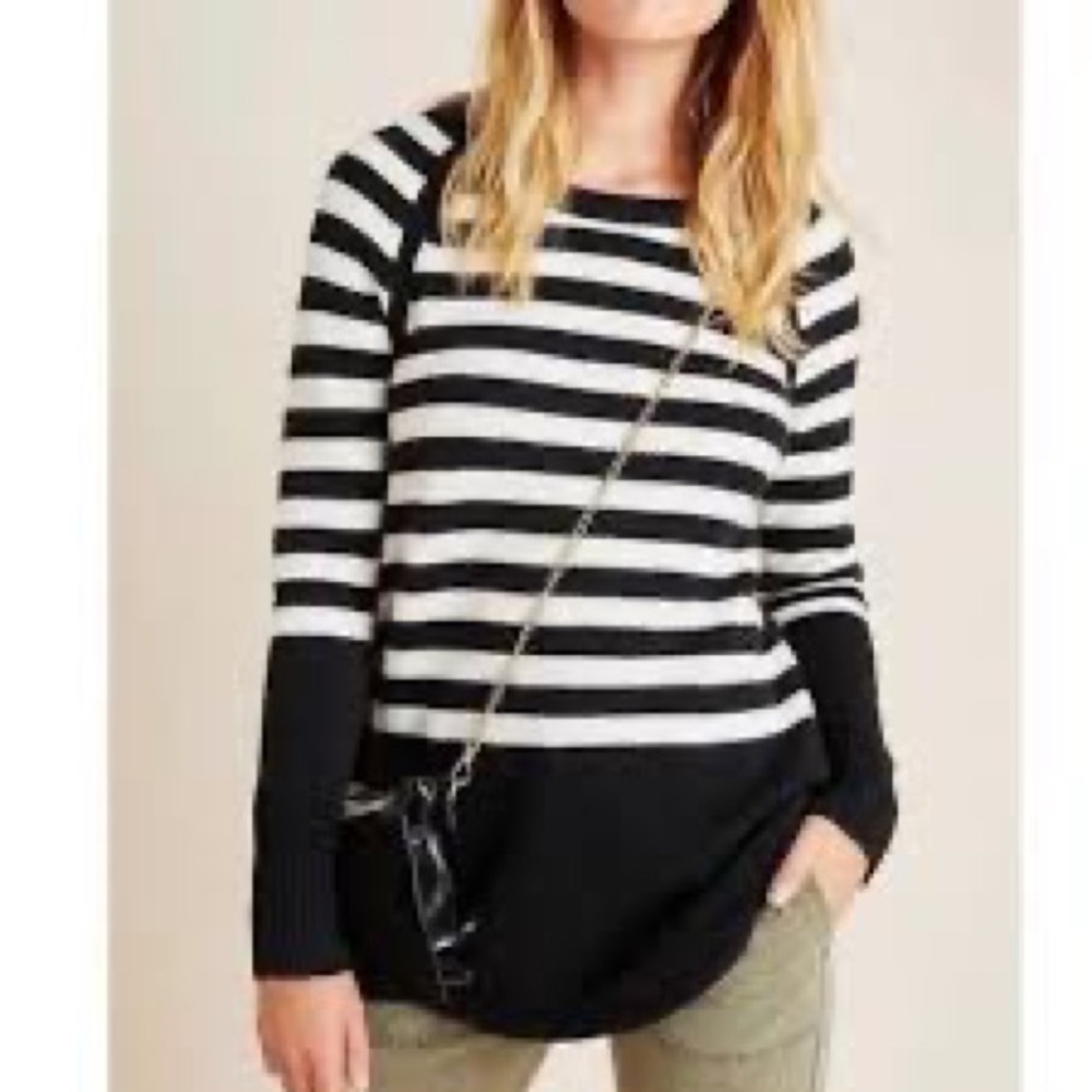 Anthropologie Rebekah Striped Tunic Sweater